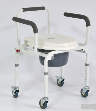 Стул-кресло с санитарным оснащением на 4-х колесах FS813 - уменьшеная
